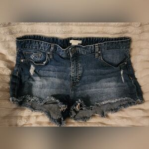 H&M Blue Distressed Jean Shorts